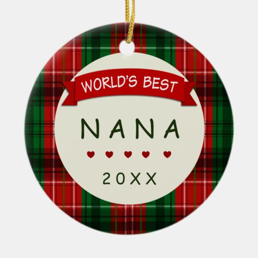 Décoration En Céramique Nana Holiday Plaid Noël Cadeaux (Devant)