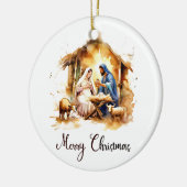 Décoration En Céramique Nativité aquarelle Joyeux Noël (Gauche)