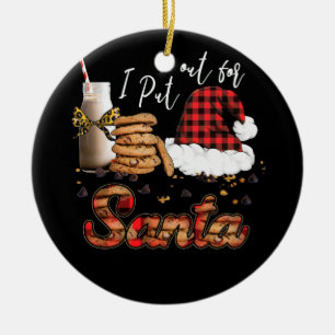 Décoration En Céramique Naughty J'Ai Sorti Pour Père Noël Lait De Noël