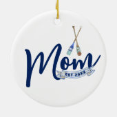 Décoration En Céramique Nautical Mom Established Navy Blue Script  (Dos)