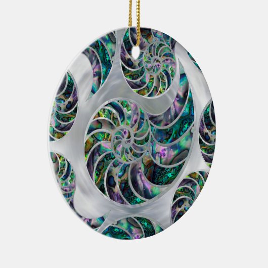 Décoration En Céramique Nautilus Shell Abalone et Pearl (Droite)