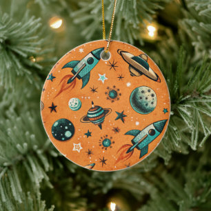 Décoration En Céramique Navires-fusée vintages pour engins spatiaux Motif