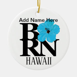 Décoration En Céramique NÉ Hibiscus bleu Hawaii