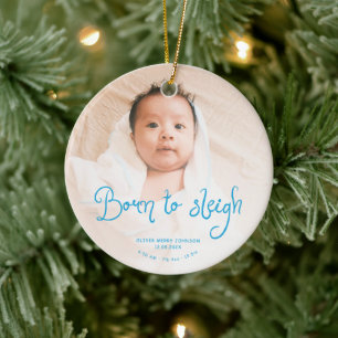 Décoration En Céramique Né pour dévaler bébé Photo Naissance Statistiques