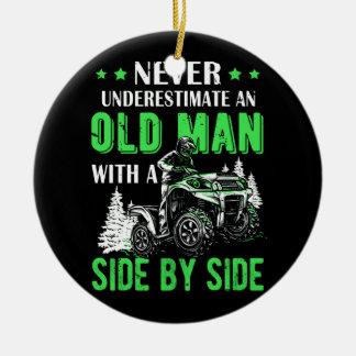 Décoration En Céramique Ne Sous-Estime Jamais Un Vieil Homme Hors Utv Atv 