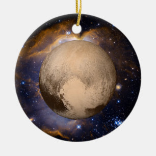 Décoration En Céramique Nébuleuse et étoiles de galaxie de coeur de Plut