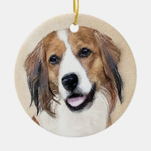 Décoration En Céramique Nederlandse Kooikerhondje Peinture - Chien Art