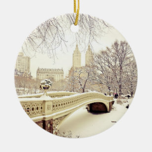 Décoration En Céramique Neige de Central Park - hiver New York