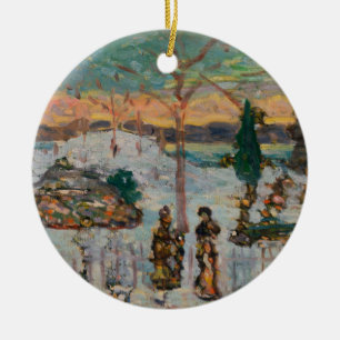Décoration En Céramique Neige en avril par Maurice Prendergast, Vintage Ar