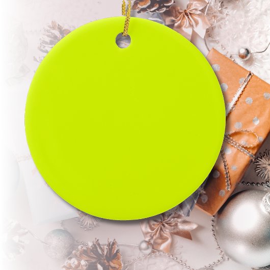 Décoration En Céramique Neon Chartreuse couleur solide | Couleur tendance