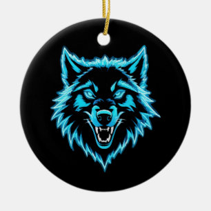 Décoration En Céramique Neon Wolf
