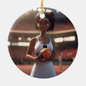 Décoration En Céramique Netball Girl, (Dos)