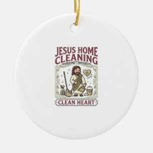 Décoration En Céramique Nettoyage de la maison de Jésus Cœur propre Nettoy