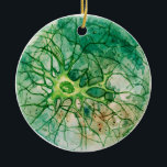 Décoration En Céramique Neurone - vert d'aquarelle<br><div class="desc">Le besoin et neurone supplémentaire de faire face de nos jours ?
 Art de neurone ! Pour tous les neurones de geeks de biosciences et toute autre substance de la science ! 

(Illustration : aquarelle de cellule neuronale hippocampal cultivée)</div>