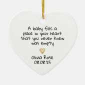 Décoration En Céramique New Baby First Christmas Gold Heart (Devant)