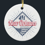 Décoration En Céramique New Orleans City Louisiane États-Unis Vintage<br><div class="desc">La Nouvelle-Orléans en Louisiane, capitale de l'Amérique, le jazz vintage et le blues design souvenir. La Nouvelle-Orléans rétro ville drapeau américain design pour voyager aux États-Unis et Mississippi River ou vacances en Louisiane. New Orleans avec groupe de jazz et blues pour les vacances aux USA. Capitale de la Nouvelle-Orléans aux...</div>