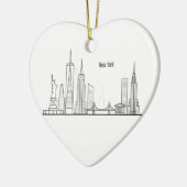 Décoration En Céramique New York Skyline Silhouette Black Elegant (Gauche)