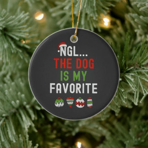 Décoration En Céramique NGL The Dog est mon préféré de Noël en famille ass