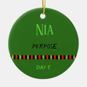 Décoration En Céramique Nia - Jour 5 vert de Kwanzaa