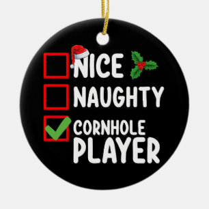 Décoration En Céramique Nice Naughty Cornhole Joueur Liste de Noël