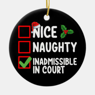 Décoration En Céramique Nice Naughty Inadmissible Dans La Liste De Noël Du