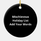 Décoration En Céramique Nice Naughty Left Unsupervised Christmas List (Dos)