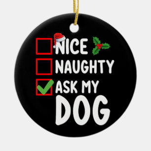 Décoration En Céramique Nice Naughty Poser Mon Chien Liste de Noël Vacance