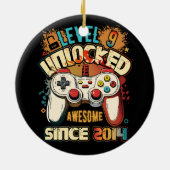 Décoration En Céramique Niveau 9 déverrouillé stupéfiant depuis 2014 9e an (Dos)