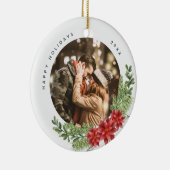 Décoration En Céramique Noël À feuillage persistant et Poinsettia Photo (Droite)