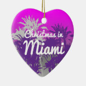 Décoration En Céramique Noël À Miami Pink Palm Tree Impression (Droite)