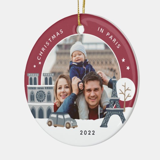 Décoration En Céramique Noël à Paris Keepsaké Photo (Gauche)