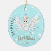 Décoration En Céramique Noël Angel Etoiles Photo Bleu rose mignonne (Gauche)