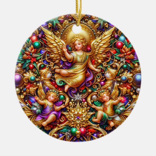 Décoration En Céramique NOËL ~ Anges 19e siècle ~ (Devant)