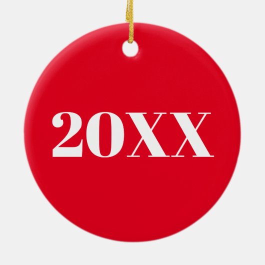 Décoration En Céramique Noël année de fête rouge (Dos)