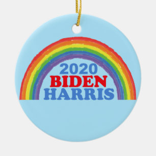 Décoration En Céramique Noël arc-en-ciel de Biden Harris 2020