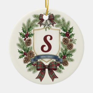 Décoration En Céramique Noël au nom de famille personnalisé