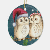 Décoration En Céramique Noël aux chouettes (Gauche)