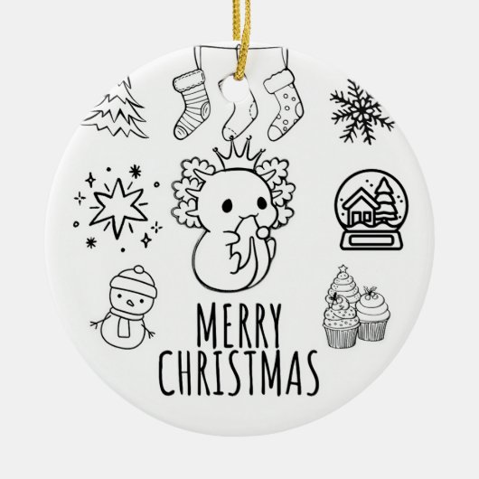 Décoration En Céramique Noël axolotl (Devant)