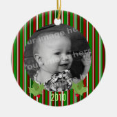 Décoration En Céramique Noël barre l'ornement de photo (Devant)