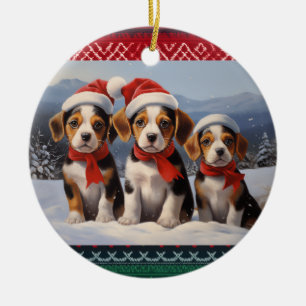 Décoration En Céramique Noël beagle