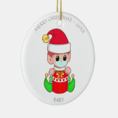 Décoration En Céramique Noël bébé elfe avec masque visage (Droite)