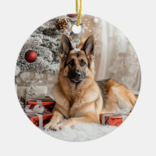 Décoration En Céramique Noël berger allemand