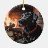 Décoration En Céramique Noël Black Lab (Dos)