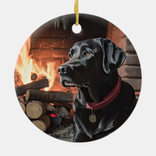 Décoration En Céramique Noël Black Lab (Dos)