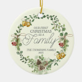 Décoration En Céramique Noël botanique vert élégant moderne (Devant)