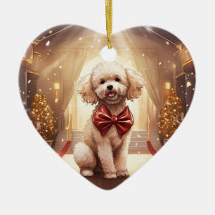 Décoration En Céramique Noël caniche, cadeau souvenir de chien, cadeau pou