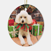 Décoration En Céramique Noël - caniche - Riley (Gauche)