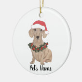 Décoration En Céramique Noël Caniche Rouge Lisse Personnalisé (Gauche)