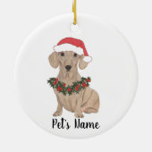 Décoration En Céramique Noël Caniche Rouge Lisse Personnalisé (Dos)