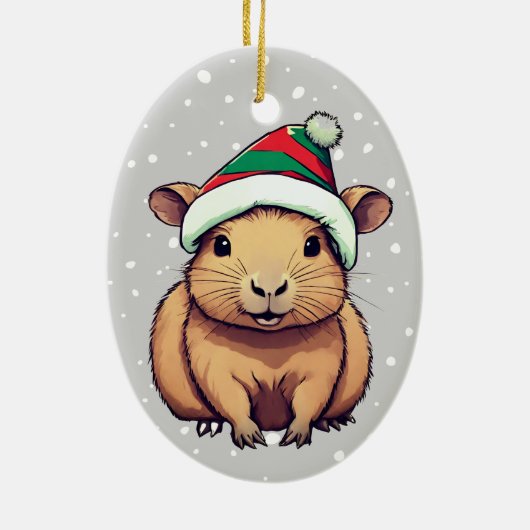Décoration En Céramique Noël Capybara (Dos)
